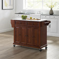 Crosley Full-size Granite Top Mahogany Kitchen Cart - 51.5 W x 18 D x 36.5 H