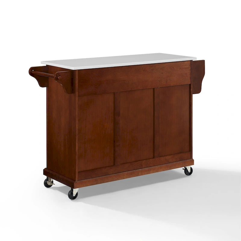 Crosley Full-size Granite Top Mahogany Kitchen Cart - 51.5 W x 18 D x 36.5 H