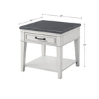 Del Mar 24 White and Grey 1-Drawer End Table