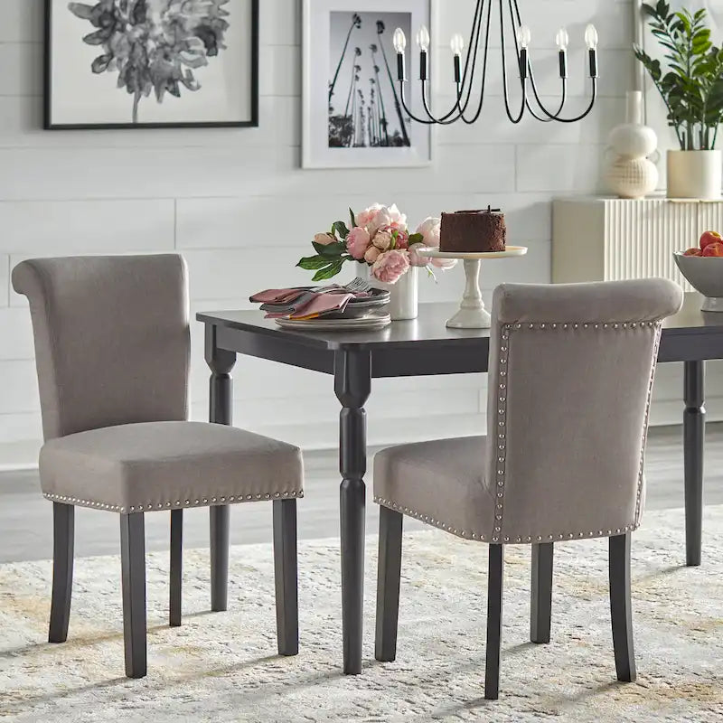 Nailhead Parsons Dining Chair, Set of 2
