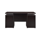 Luxurious Computer Desk with 2 Drawers and Cabinet, Brown