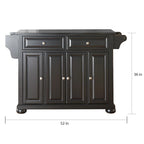 Crosley Alexandria Granite Top Full Size Kitchen Island/Cart - 18d x 51.5w x 34h