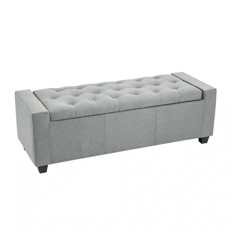 Fabric Flip Top Storage Ottoman Bench