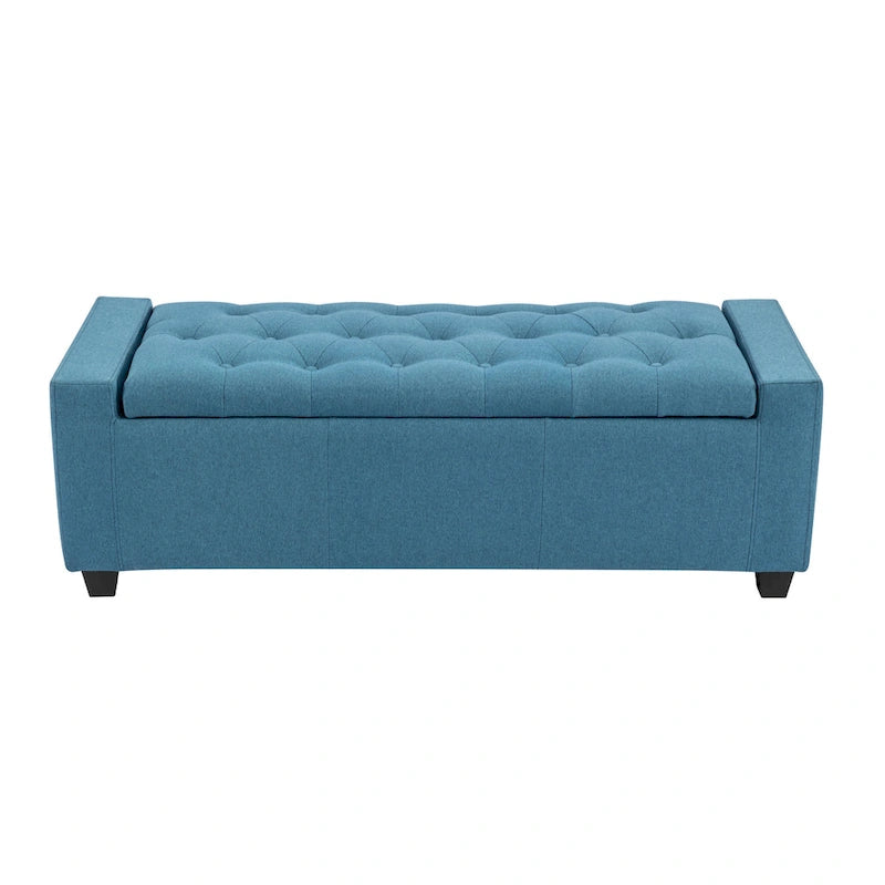 Fabric Flip Top Storage Ottoman Bench