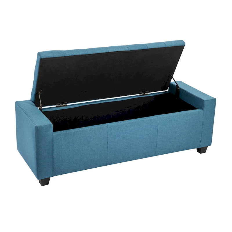 Fabric Flip Top Storage Ottoman Bench