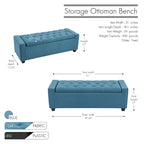 Fabric Flip Top Storage Ottoman Bench