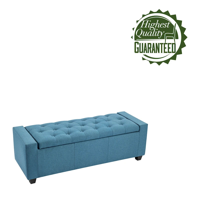 Fabric Flip Top Storage Ottoman Bench