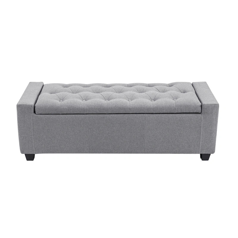 Fabric Flip Top Storage Ottoman Bench