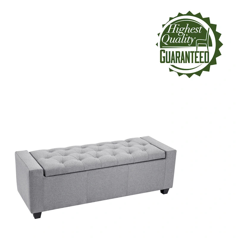 Fabric Flip Top Storage Ottoman Bench