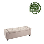 Fabric Flip Top Storage Ottoman Bench