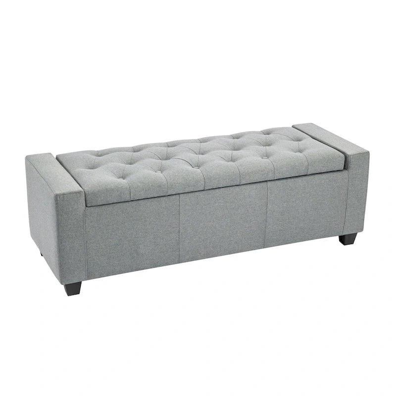 Fabric Flip Top Storage Ottoman Bench