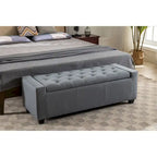 Fabric Flip Top Storage Ottoman Bench