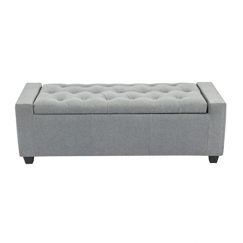 Fabric Flip Top Storage Ottoman Bench