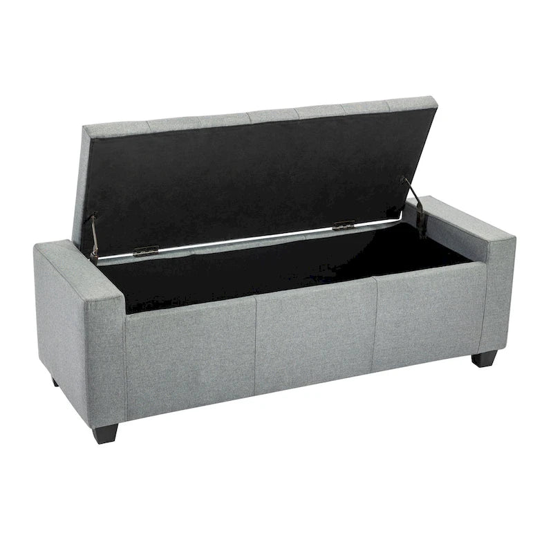 Fabric Flip Top Storage Ottoman Bench