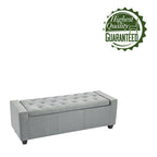 Fabric Flip Top Storage Ottoman Bench