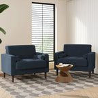 2 Pack Modern Corduroy Wide Armchair with Bolster Pillows