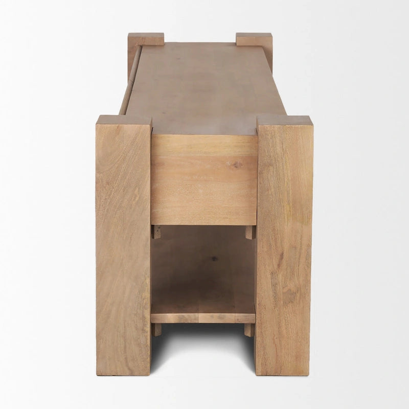 Beth Light Brown Wood Media Console - 70.0L x 20.0W x 24.0H