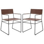 SAFAVIEH Bernardine Leather Dining Chair (Set of 2) - 21.7 W x 19.7 L x 31.9 H - 22Wx20Dx32H