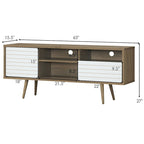 Gymax Modern TV Stand/Console Cabinet 3 Shelves Storage Drawer Splayed - See Details