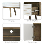 Gymax Modern TV Stand/Console Cabinet 3 Shelves Storage Drawer Splayed - See Details