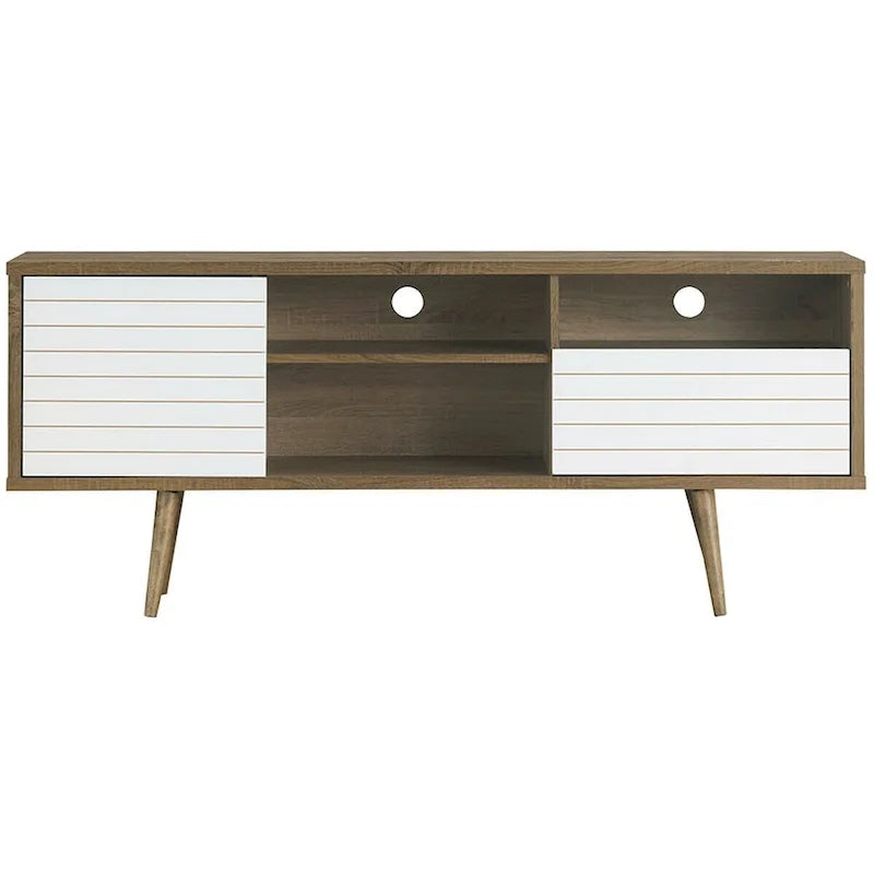 Gymax Modern TV Stand/Console Cabinet 3 Shelves Storage Drawer Splayed - See Details