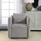 Uttermost Corben 29 Wide Shelter Arm Wood Frame Swivel Accent Chair