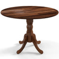 Wooden Dining Table with Round Tabletop and Curved Trestle Legs - 39.37 x 39.37 x 28.74