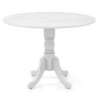 Wooden Dining Table with Round Tabletop and Curved Trestle Legs - 39.37 x 39.37 x 28.74