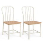 Armless Spindle Back Dining Chair Set of 2 with Ergonomic Seat-Black - 22 x 18 x 37