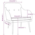 vidaXL Armchair Dark Gray 24.8x29.9x31.5 Fabric - 24.8 x 29.9 x 31.5