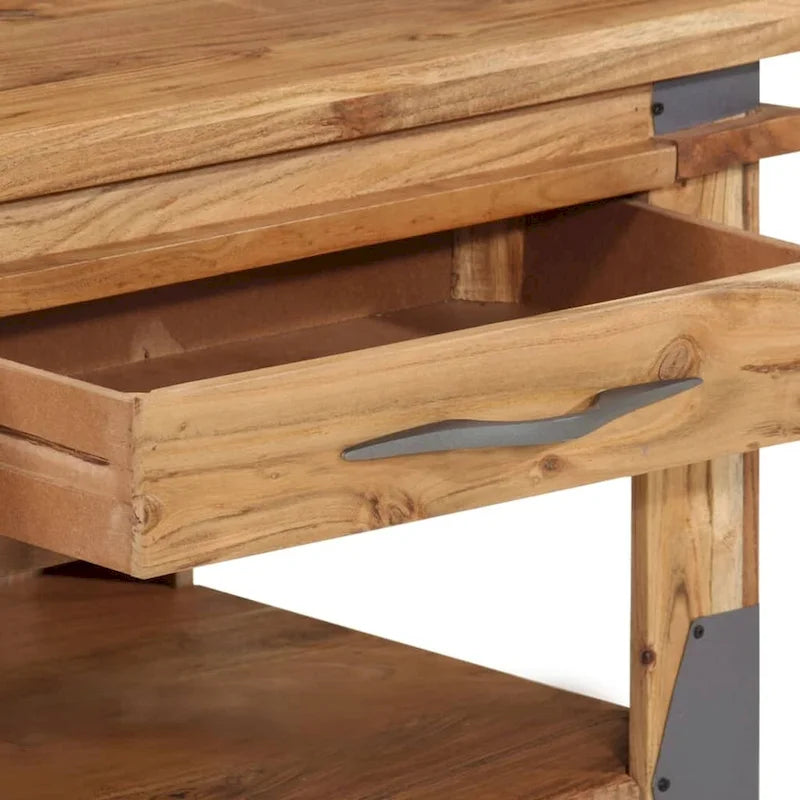 vidaXL Coffee Table 43.3x20.5x17.7 Solid Acacia Wood - 43.3 x 20.5 x 17.7