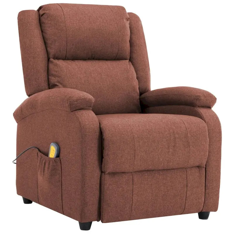 Full Body Massage Chair in Brown Fabric