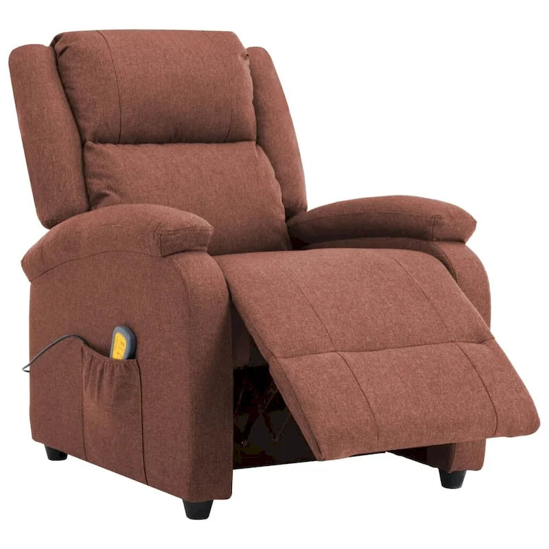Full Body Massage Chair in Brown Fabric