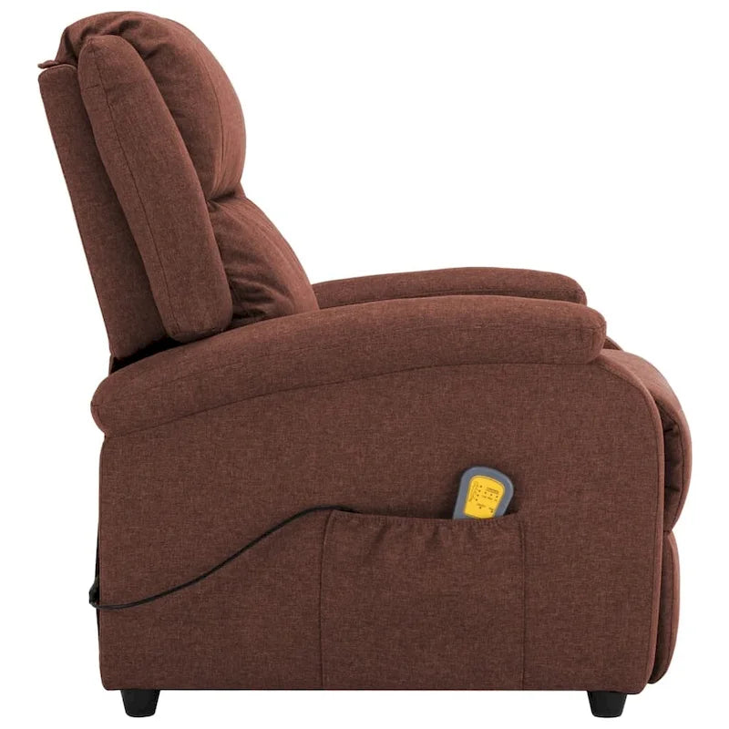 Full Body Massage Chair in Brown Fabric