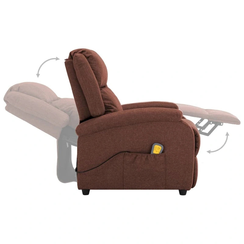 Full Body Massage Chair in Brown Fabric