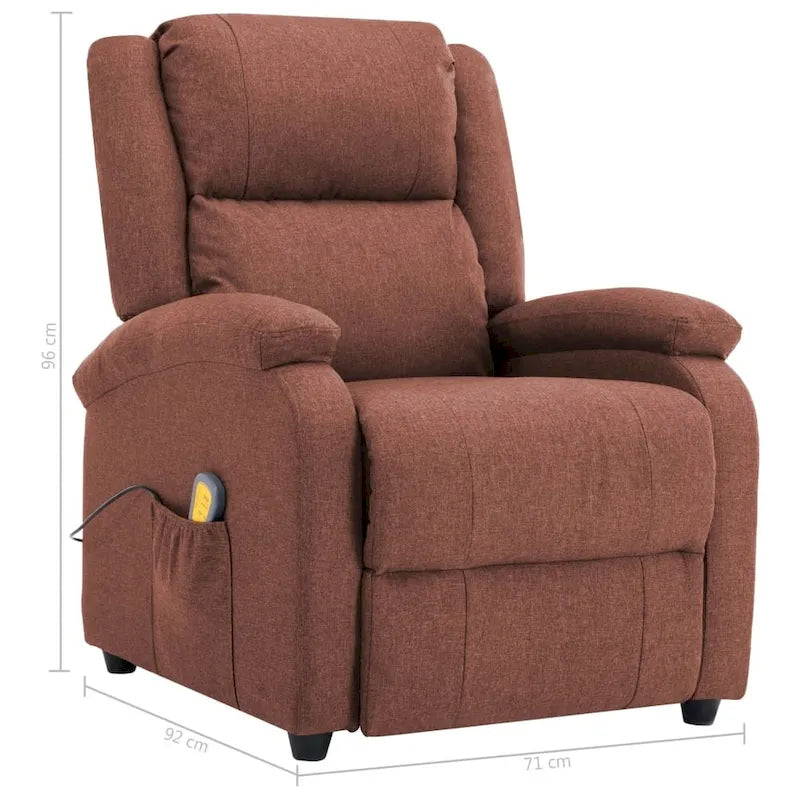 Full Body Massage Chair in Brown Fabric