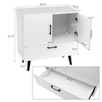 Modern Floor Storage Cabinet with 2 Doors and 1 Pull-out Drawer - 30 x 16 x 31 (L x W x H)