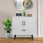 Modern Floor Storage Cabinet with 2 Doors and 1 Pull-out Drawer - 30 x 16 x 31 (L x W x H)