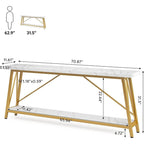 Industrial Wood Console Sofa Table for Entryway Hallway