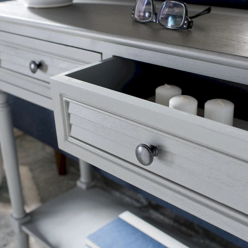 SAFAVIEH Tinnie 2-Drawer Console Table - 36 W x 13 L x 29.5 H - 36Wx13Dx30H