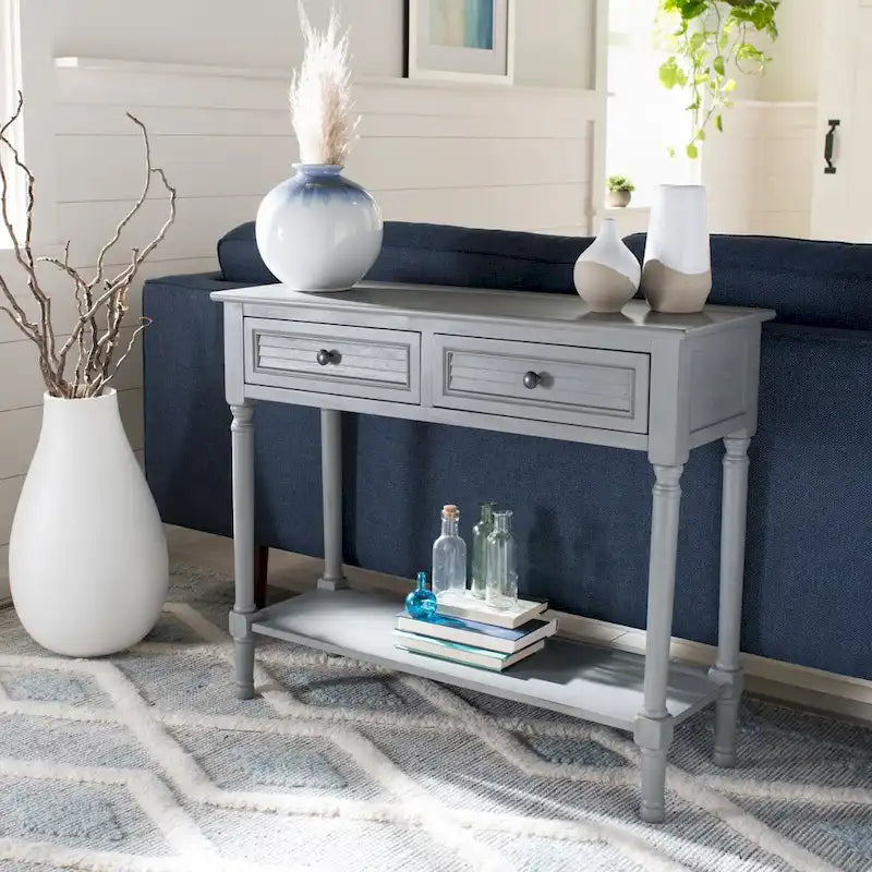 SAFAVIEH Tinnie 2-Drawer Console Table - 36 W x 13 L x 29.5 H - 36Wx13Dx30H