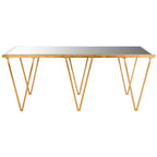 SAFAVIEH Armida Antique Gold Leaf Coffee Table - 48 x 18.3 x 27 - 48Wx18Dx27H