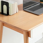 47 Solid Wood Computer Desk with 2 Drawers for Home Office