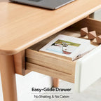 47 Solid Wood Computer Desk with 2 Drawers for Home Office