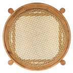 SAFAVIEH Couture Alberdine Rattan/Glass Accent Table - 23 In. W x 23 In. D x 24 In. H - 23W x 23D x 24H