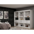Mulberry Open 3 Sectional Modem Wardrobe Closet with 6 Drawers
