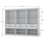 Mulberry Open 3 Sectional Modem Wardrobe Closet with 6 Drawers