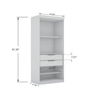 Mulberry Open 3 Sectional Modem Wardrobe Closet with 6 Drawers