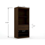 Mulberry Open 3 Sectional Modem Wardrobe Closet with 6 Drawers