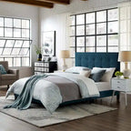 Copper Grove Bienhoa Queen Button-tufted Upholstered Platform Bed